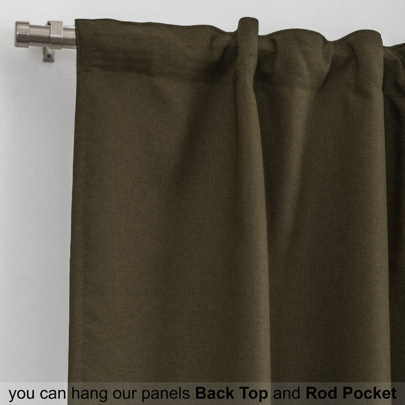 Room Darkening Single Curtain Panel, 260cm W x 350cm H, Mahogany