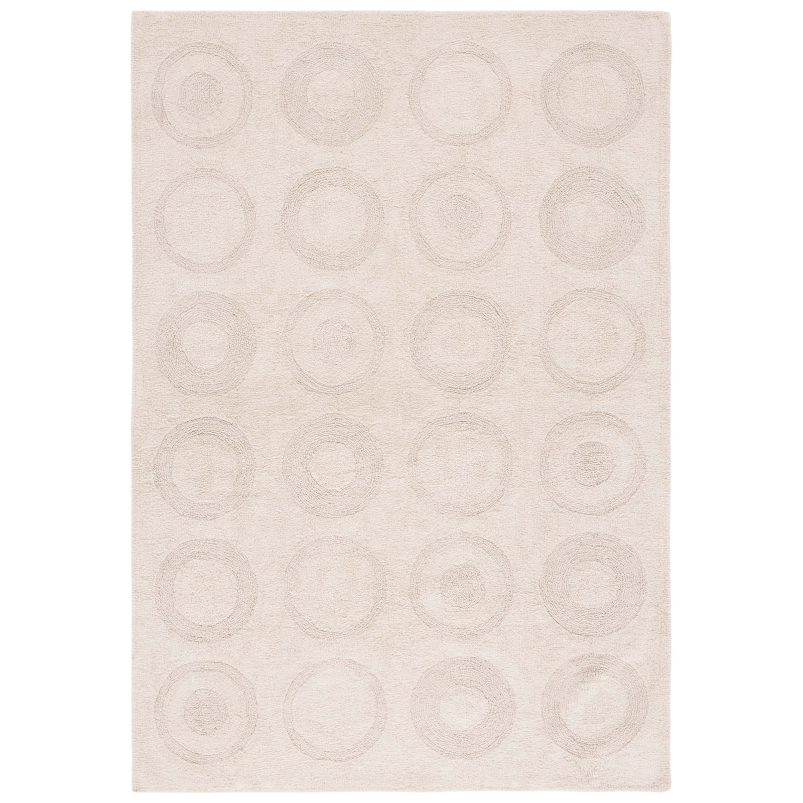 Mullen Ivory Washable Hand-Woven Cotton Rug, Rectangle 4' x 6'