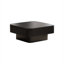Table basse carrée en placage de bois massif avec rangement dissimulé et plateau relevable, finition noire foncée, 31,5 po