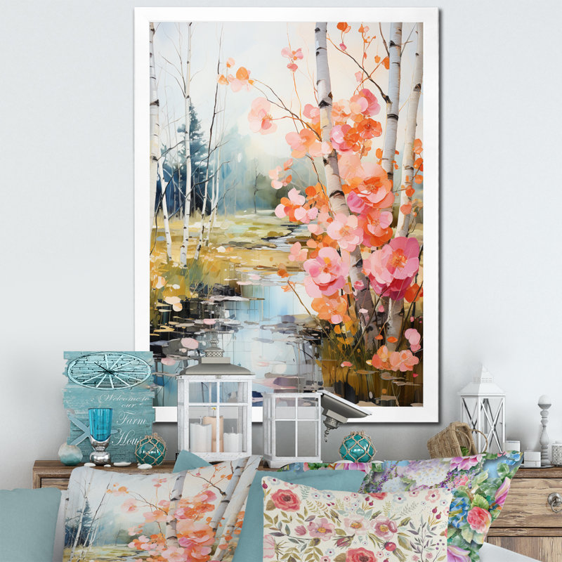 «Ilisha Birch Woods Spring Awakening VI», reproduction sur toile, H 20 po x l 12 po x P 1 po, Cadre photo blanc
