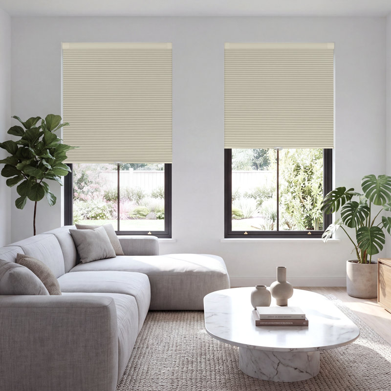 Store alvéolaire sans cordon occultant sans perceuse, l 34 po x H 56 po, Blackout-White, 34" W x 56" H