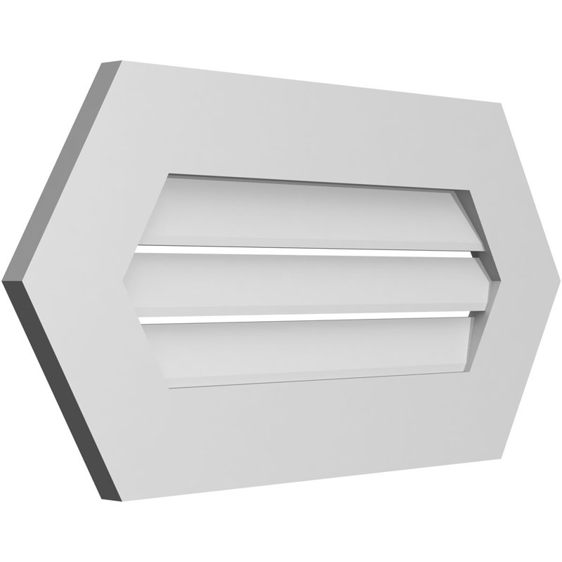 Évent horizontal fonctionnel à pignon en uréthane à surface horizontale Signature, H 14 po x l 28 po x P 1 po
