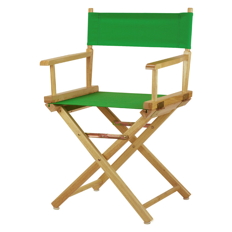 Chaise de réalisateur pliante 18 po, Naturel, Vert