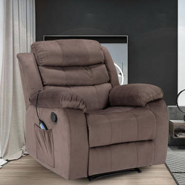 39.4 Wide Ultimate Comfort Power Lift Recliner with Heated Massage Spacious & Ergonomic Red Barrel Studio Body Fabric: Chocolate Microfiber/Microsue