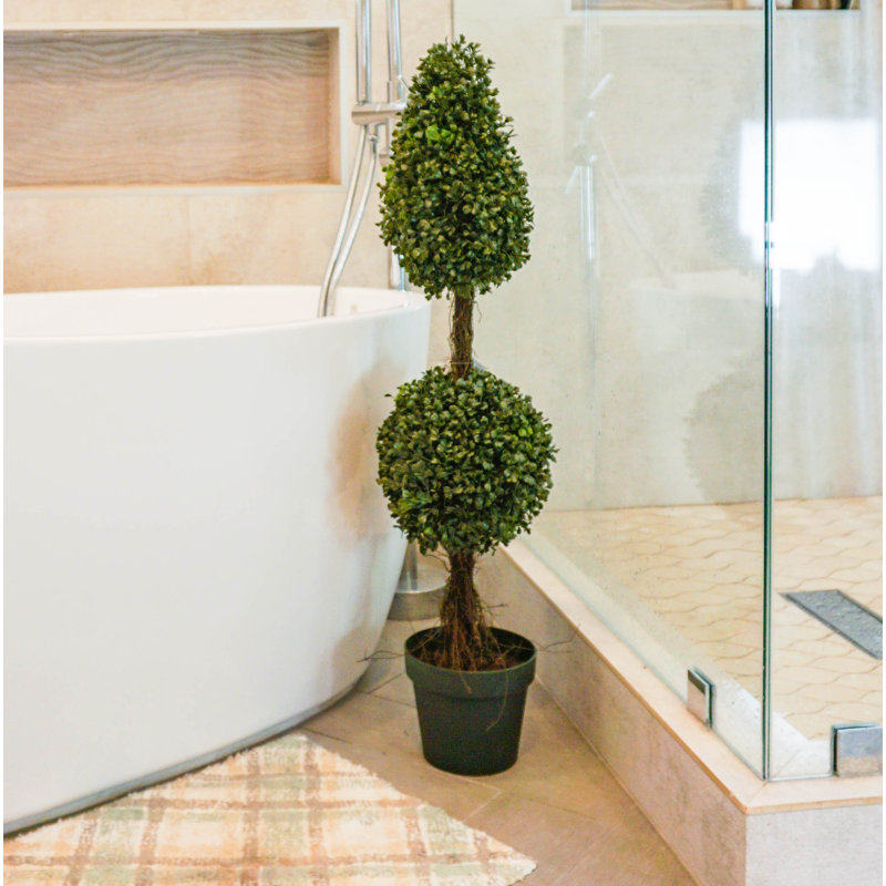 Topiaire de buis artificiel en forme de boule en pot