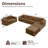 Sisler 141.6 Boneless Sectional Upholstered Corduroy Convertible Modular Sofa Living Room Sets-934253674