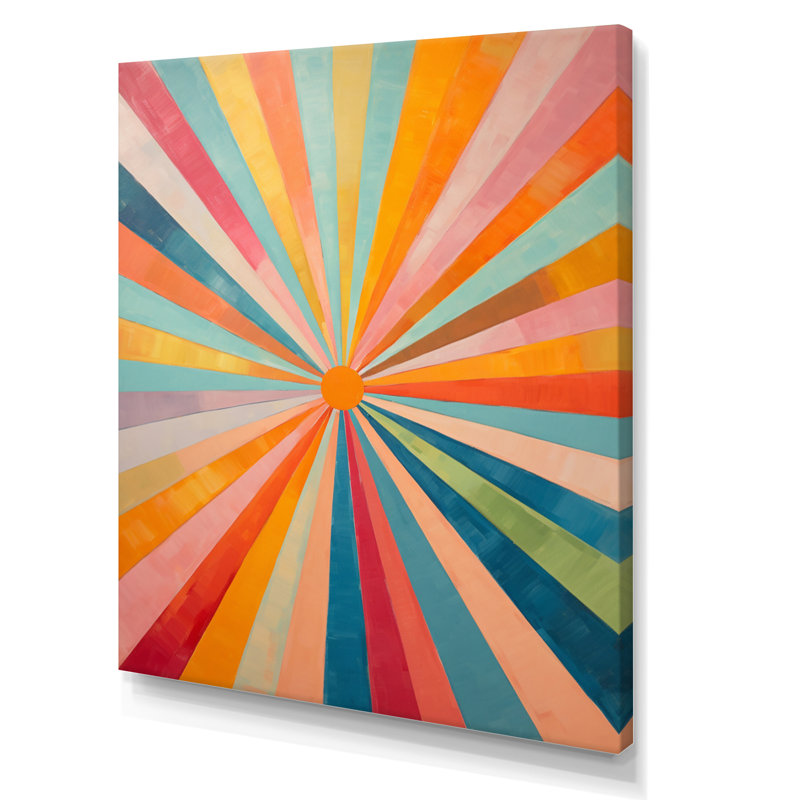 «Colorful Mid Century Optical Serenade I», reproduction d'art sur toile abstraite, H 32 po x l 24 po x P 1 po, Toile tendue