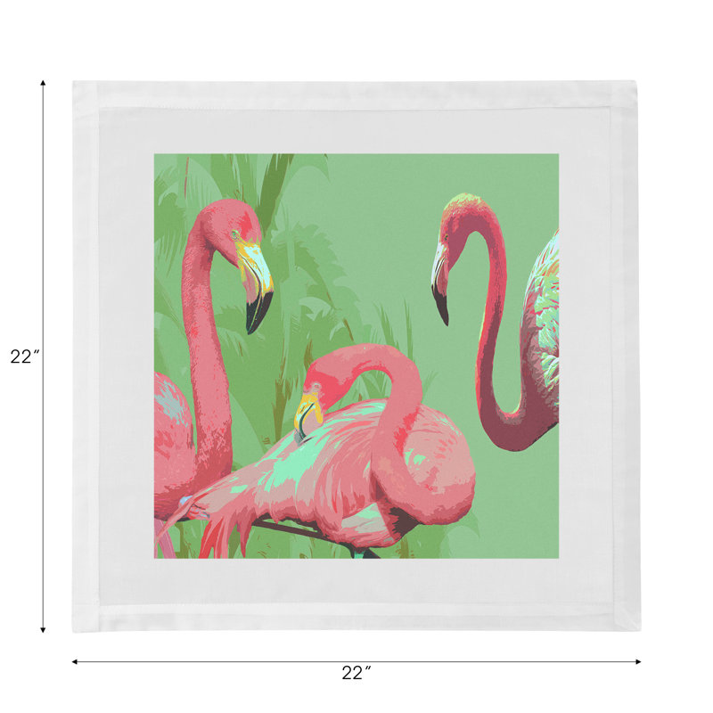 Cotton Blend Square Napkins, Flamingo