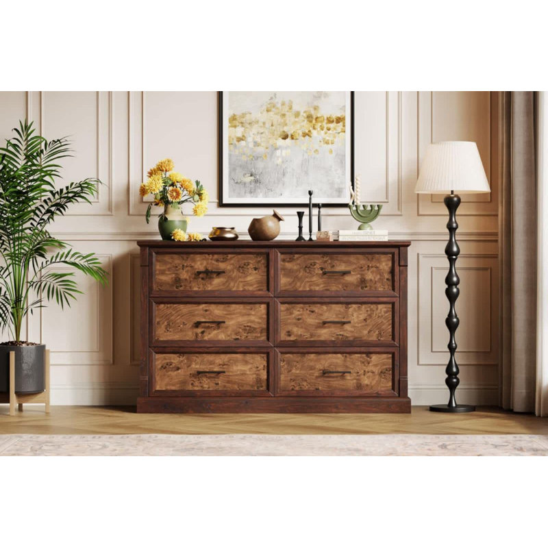 Commode 6 tiroirs Modern Modern, Brun