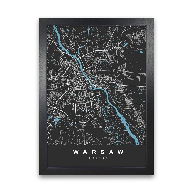Warsaw - Print, Black Paper, 88cm H x 64cm W x 3cm D