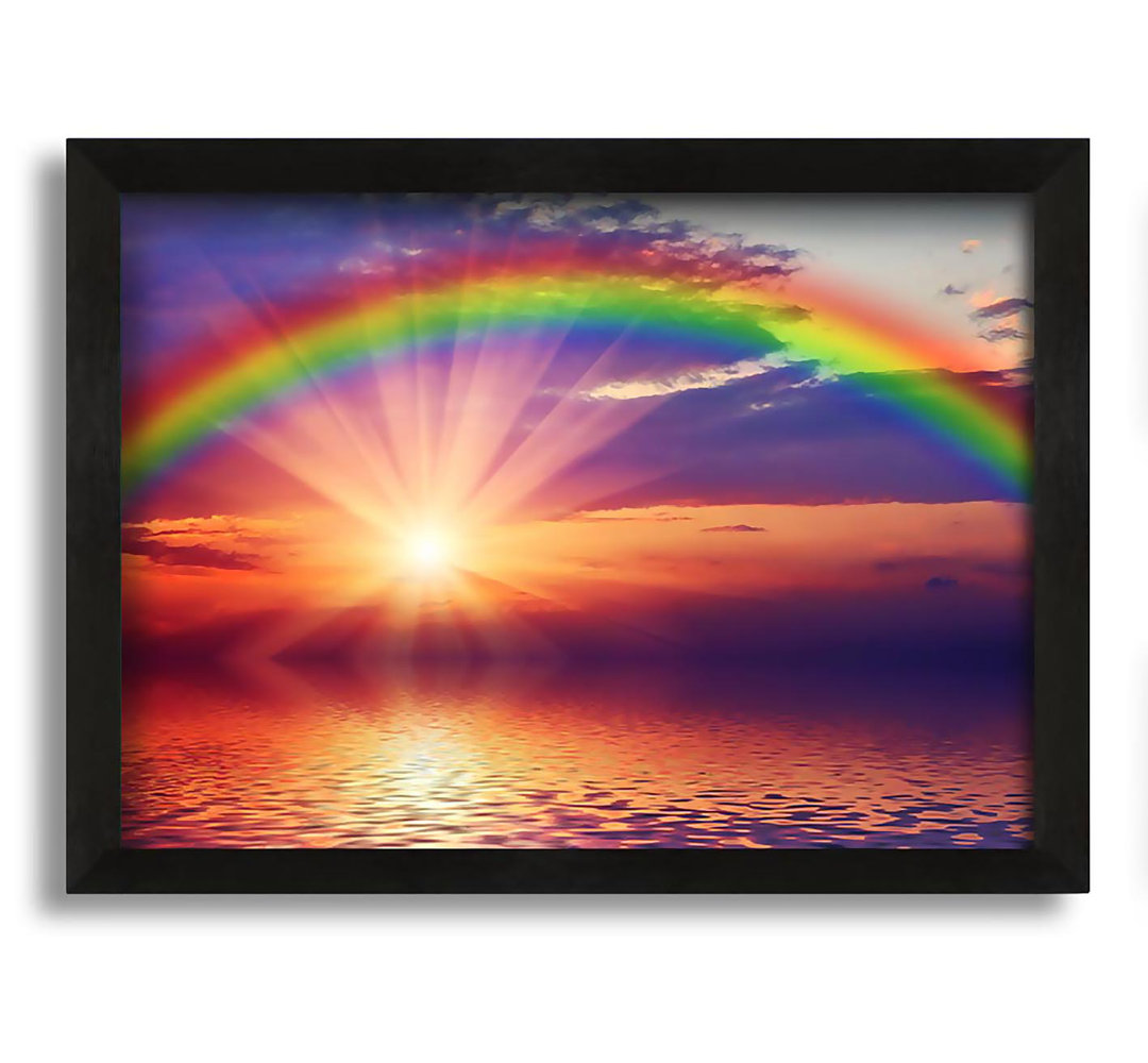 Gerahmtes Leinwandbild Rainbow Sun Blaze