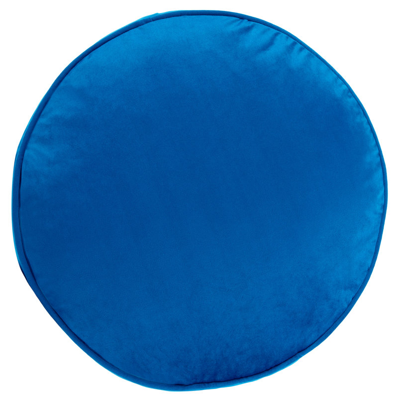 Royal Blue Velvet Round Floor Pillow with Handle