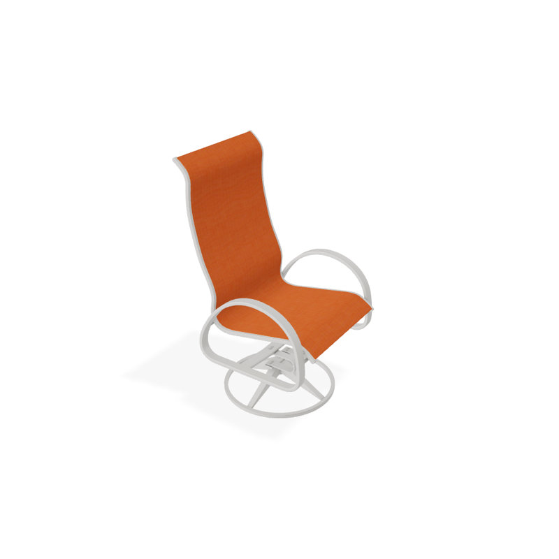 Fauteuil de patio pivotant Hiraku, Neige texturée, Toile Sunbrella® tangerine