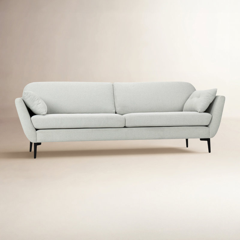 Tyndall 91'' Upholstered Sofa, Beige Performance Basketweave