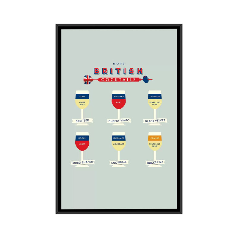 «Cocktail II» par Stephen Wildish, impression sur toile tendue, H 60 po x l 40po x P 1,5 po, Toile avec cadre noir
