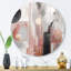 «Rose Rosegold Circle Complexity II - Abstrait moderne, formes transitionnelles, art mural rond en métal-88627876