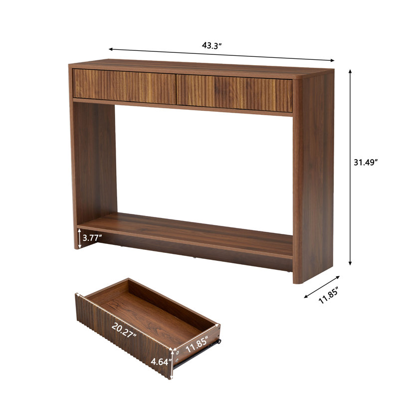 Mukades 43.3'' Console Table, Walnut