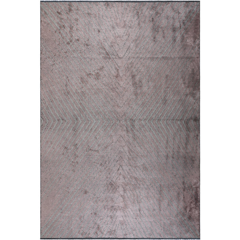Rapture Gray/Pink Chevron Luxury Area Rug, Rectangle 7'10" x 11'2"