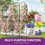 Ensemble de 4 treillis de jardin 87 po x 20 po à revêtement en métal noir avec treillis incurvé antirouille pour plantes grimpantes d'extérieur Roses, légumes, vignes, concombres