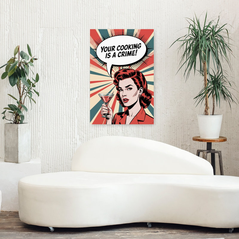 Impression d'art mural rétro rétro audacieux «Sassy», 36" H x 24" W