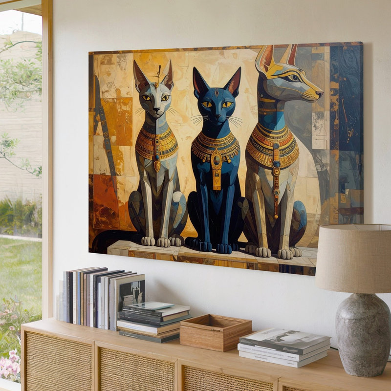 Toile sacrée Totem Chats Canvassurreal, H 20 po x l 30 po