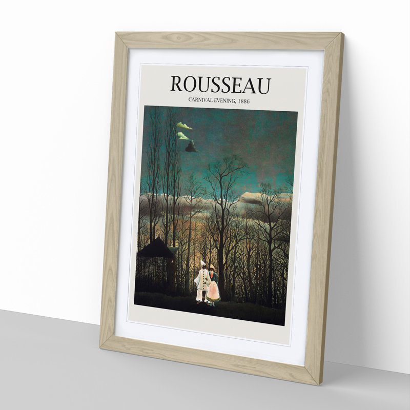 Carnival Evening by Henri Rousseau - Picture Frame Art Prints, 65cm H x 48cm W x 2cm D, Oak