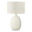 H 26 po, lampe de table, abat-jour ivoire / crème, résine crème, contemporain, éclairage