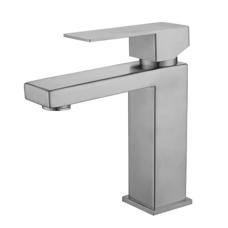 Robinet de salle de bain monocommande en acier inoxydable à un trou - T20, Nickel brossé