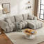 Canapé modulaire en L Chenille avec capitonnage, canapé minimaliste surdimensionné pour les salons et les appartements, aucun assemblage requis, canapé-lit avec support à ressorts ensachés-1783179283
