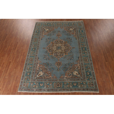 Blue Over Dyed Traditional Area Rug 8x11