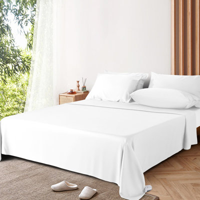 6 Pieces Bamboo Cooling Bed Sheets Set - 16" Deep Pockets