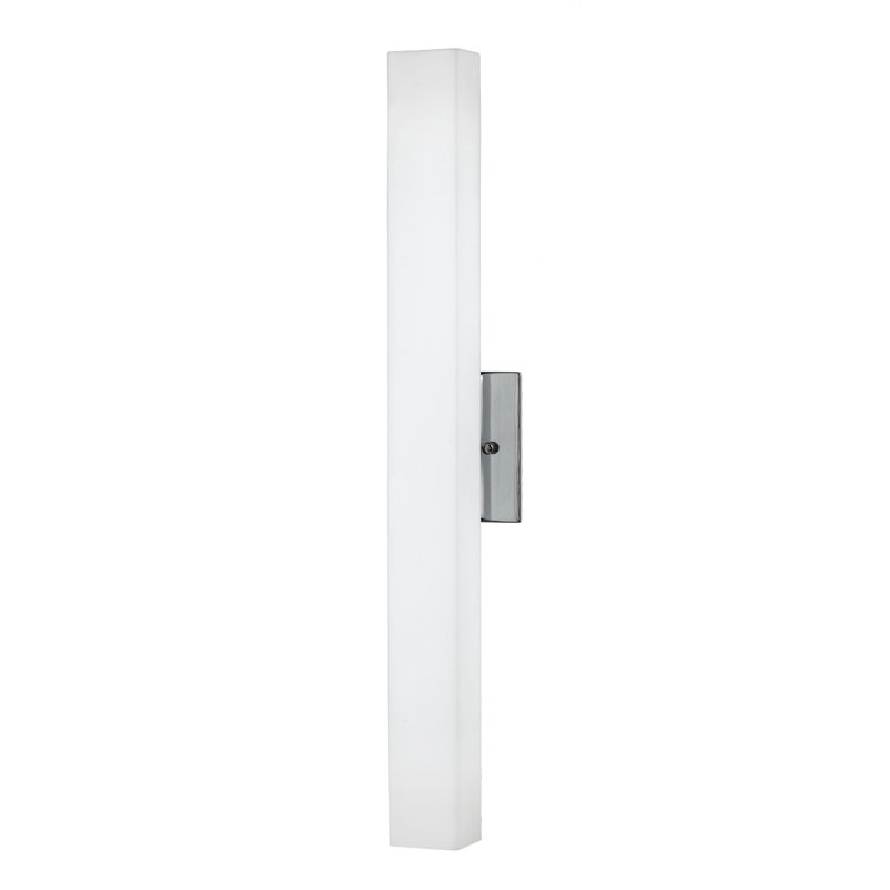 Applique murale Melville, DEL, verre opale, Nickel brossé, H 24 po x l 4,75 po x P 2,875 po