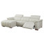 Fauteuil inclinable gris clair en forme de L: canapé électrique moderne en cuir véritable avec port USB - support mural peu encombrant (110 caractères)
