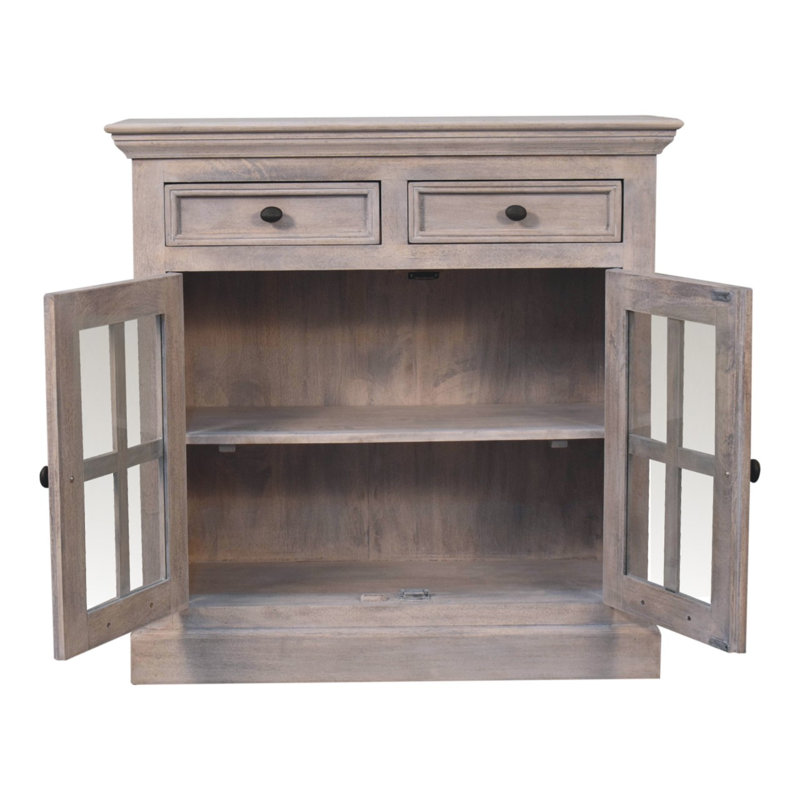 Solid Wood Accent Cabinet, Light Walnut