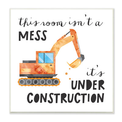 «This Room Is Under Construction», art mural sur toile surdimensionné pour enfants par Jennifer Mccully