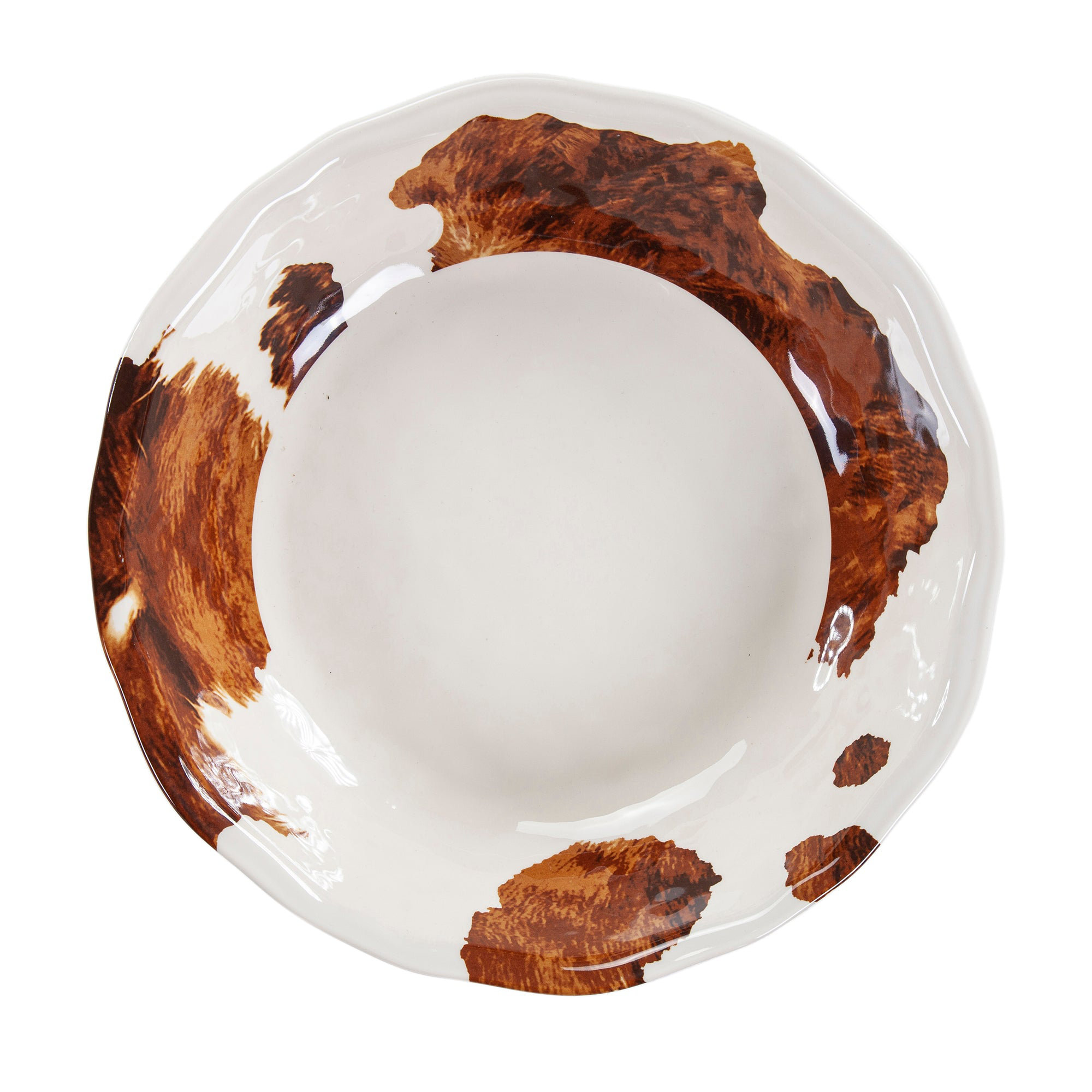 https://assets.wfcdn.com/im/43252659/compr-r85/2499/249953278/bergstrom-brown-cow-print-western-rustic-cowhide-melamine-serving-bowl.jpg