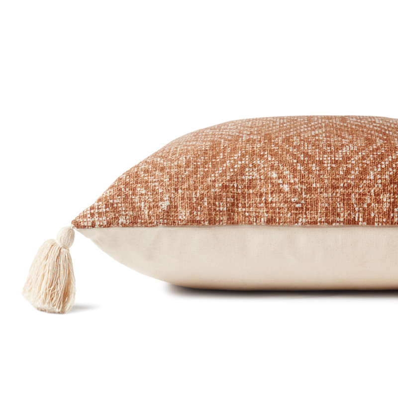  Coussin en coton Tribal, Orangé, Duvet
