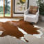 Tapis de couleur unie en cuir de vache naturel Ader-143826378