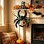 Décoration murale d'Halloween décorative araignée avec décoration florale, couronne de porte festive en bois pour décoration intérieure 2PCS