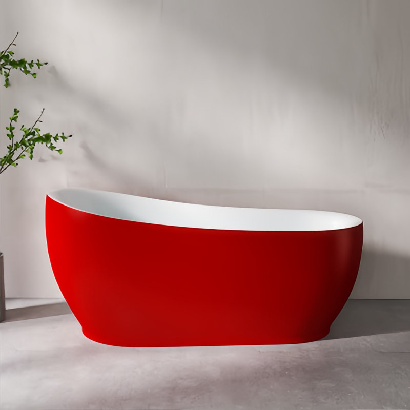 66.93'' W 29.53'' H Tub & Shower Kit, Red