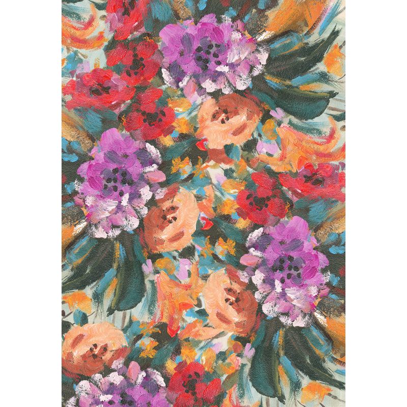 Fleurs éclatantes sauvages-impression sur toile, H 18 po x l 12 po