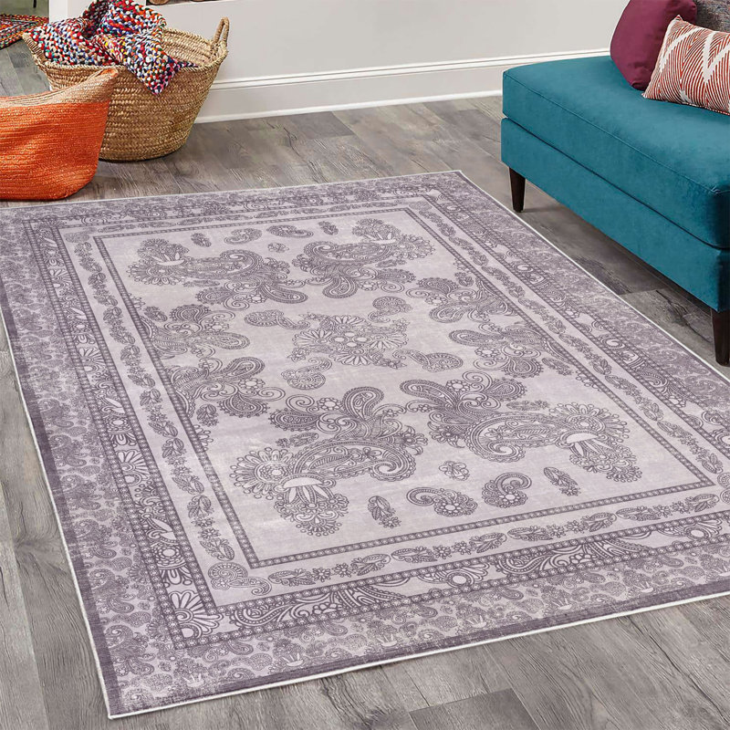 Tapis décoratif Boho, Rectangle 4 pi x 5 pi 5 po