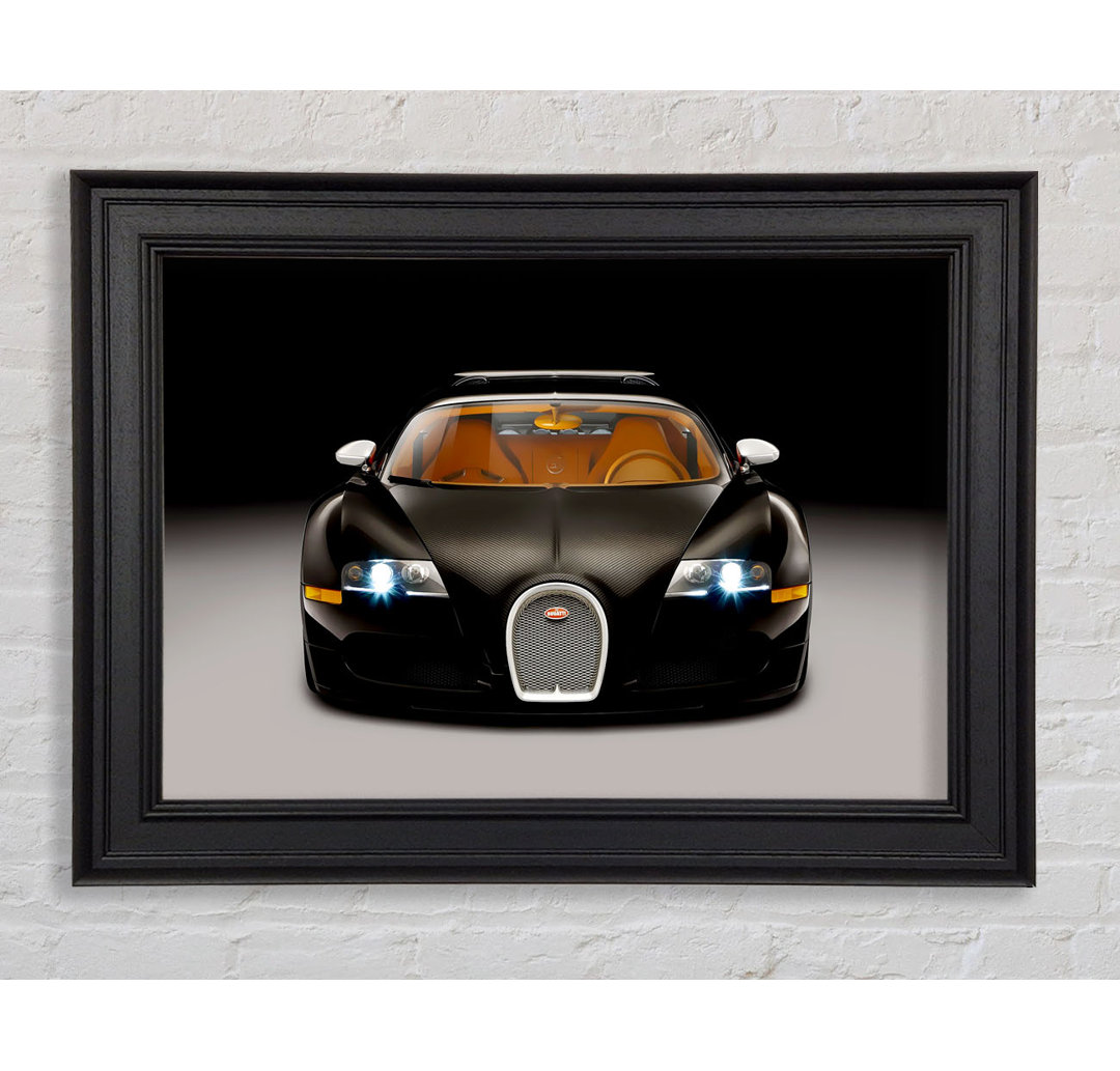 Bugatti Veyron Schwarz Gerahmter Druck