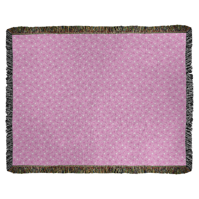 Couverture tissée hexagonale Katelyn Elizabeth, l 50 po x L 60 po, Rose