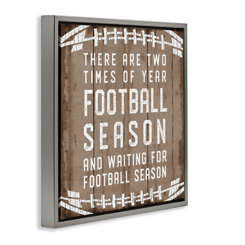 Temps de l'année saison de football, Cadre flottant gris lustré, H 25 po x l 25 po