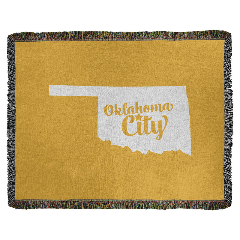 Jeté en coton tissé oklahoma city oklahoma, l 50 po x L 60 po, Jaune