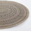 Aranveer Round Boho Jute-Look Beige Light Grey Area Rug-1209695019