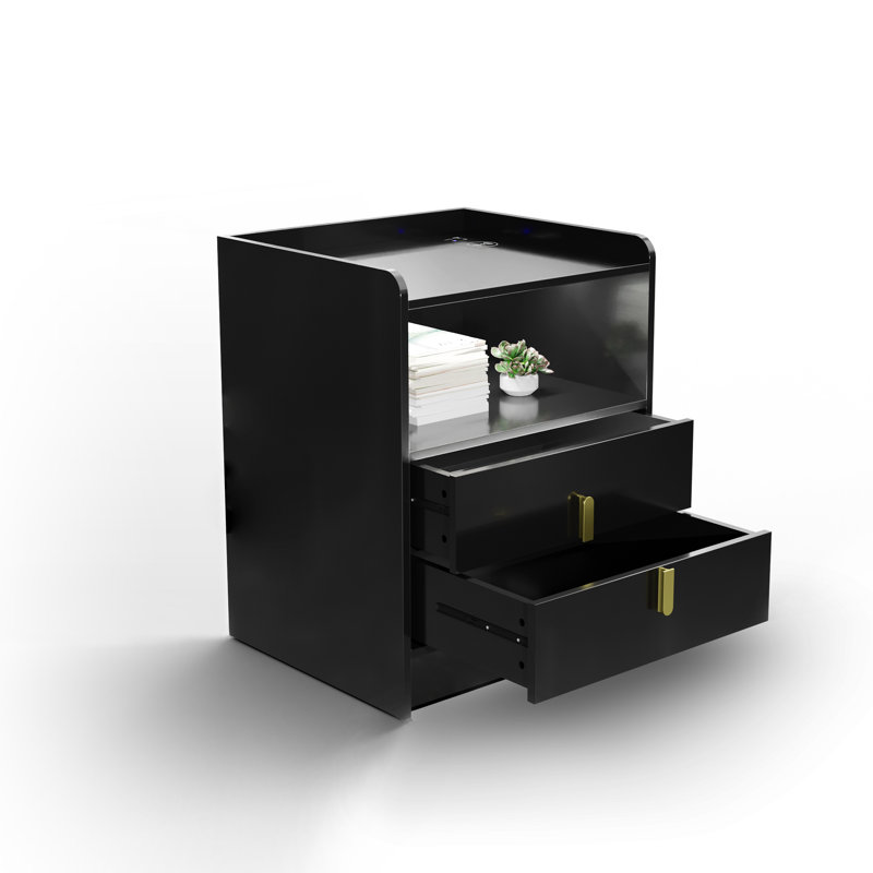 Donterious 17.7 " W Nightstand, Black