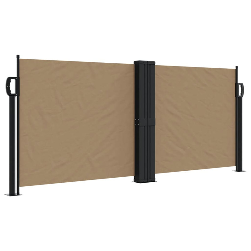 Dakota Fields Retractable Side Awning, Taupe, 100cm H x 600cm W