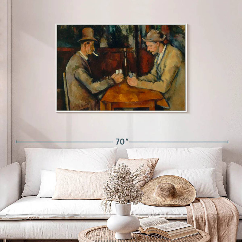 Les joueurs de cartes 1890, 31 po x 21 po, Cadre flottant blanc